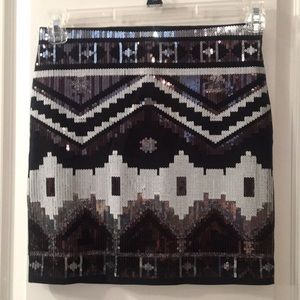 Express Sequins Mini Skirt Small